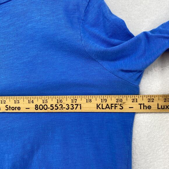 EILEEN FISHER Top M Organic Cotton Slub Jersey Crewneck Short Sleeve Blue - Picture 8 of 11